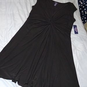 Chaps Black Flattering Dress Sexy Details 18W 18
